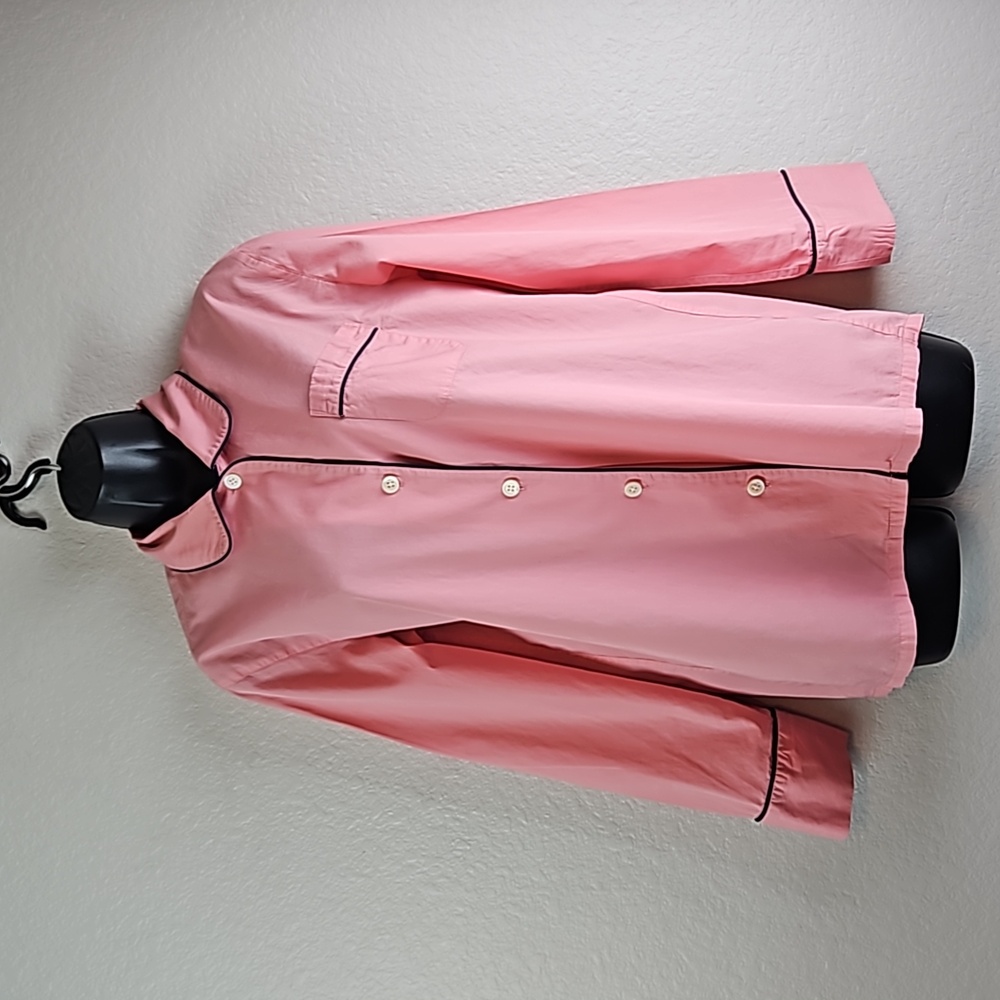 J. Crew | Women's Pink Cotton Long Sleeves Chest Pocket Loungewear Pajama Top S